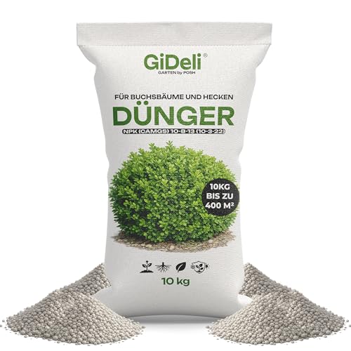 GiDeli Buchsbäume und Heckendünger 10kg - Buchsbaumdünger Beschleunigung des...