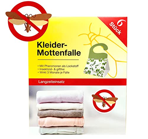 KRONLY 6 Stück Kleidermottenfalle Mottenschutz Kleiderschrank Mottenfalle