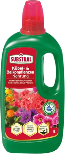 Substral Flüssigdünger für Balkon- & Kübelpflanzen, 1 Liter - Mit Eisen &...