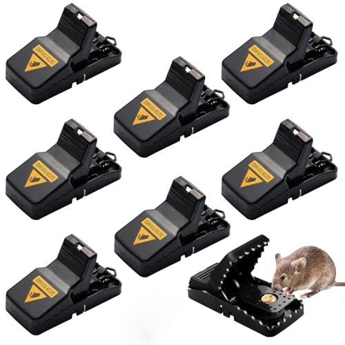 Mausefalle, 8 Stück Rattenfalle Schlagfalle, Wiederverwendbare Mäusefallen...