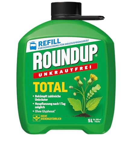 Roundup Unkrautfrei TOTAL, 5 Liter Nachfüller, Unkrautvernichter, zur...