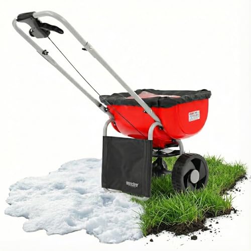 Hecht Universal Streuwagen 27 Liter – Schleuderstreuwagen für Rasendünger,...