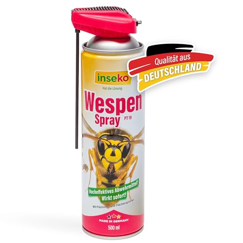 inseko Wespenspray mit Sprührohr 500ml - Profi Wespen-Abwehr Spray mit...