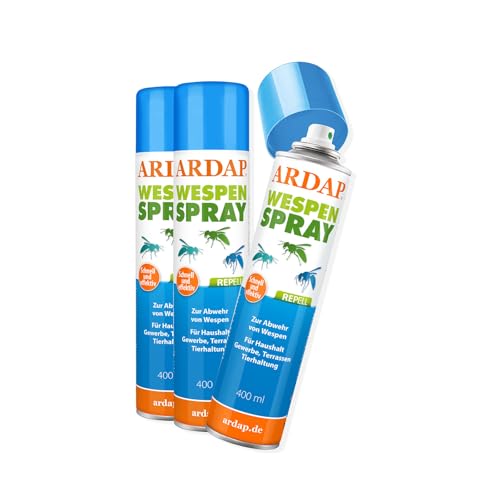 ARDAP Repell Wespenspray 3 x 400ml - Wespen vertreiben - Wespen Spray - Anti...
