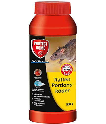 PROTECT HOME Rodicum Ratten Portionsköder, vorportionierte Rattenköder, 500 g...