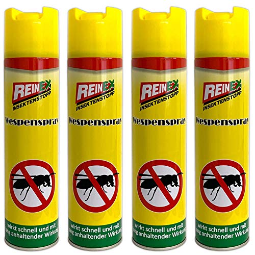 4er Set Wespen Spray 400 ml Wespenspray Wespennest Bekämpfung Wespenbekämpfung...