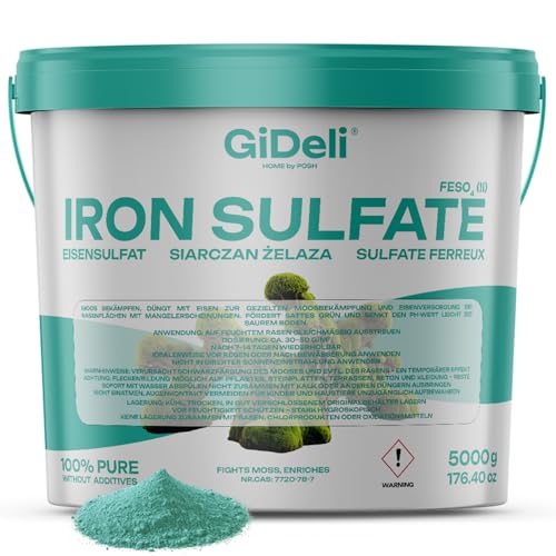 GiDeli Eisensulfat Heptahydrat 5kg im Eimer - Eisendünger für Rasen,...