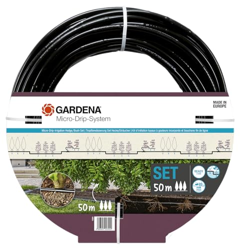Gardena Micro-Drip-System Tropfbewässerungs-Set Hecken/Sträucher (50 m):...