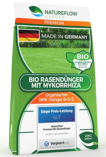 TESTSIEGER Premium Bio Rasendünger Frühjahr & Sommer 20kg aus Deutschland –...
