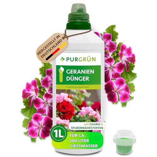 Purgrün® Geraniendünger 1 Liter – Organisch-mineralische Rezeptur –...