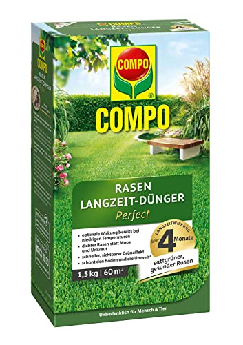 COMPO Rasen Langzeit-Dünger, Rasendünger mit 4 Monaten Langzeitwirkung,...