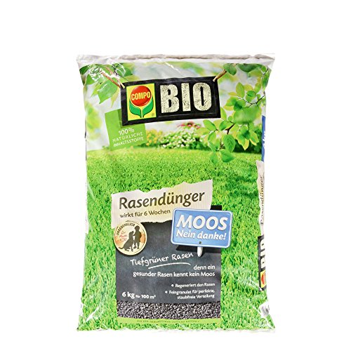 COMPO BIO Rasendünger Moos -Nein danke!, Feingranulat, 6 kg, 100 m