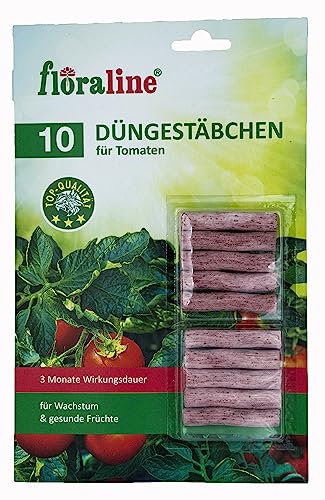floraline® | 10x Tomaten - Düngestäbchen | Tomatendünger für bis zu 3...