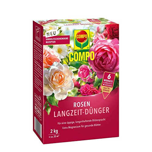 COMPO Rosen Langzeit-Dünger für alle Arten von Rosen, Blütensträucher sowie...