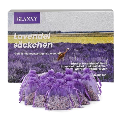 20x Lavendelsäckchen zum Schlafen und Entspannen,Glanxy duftendem Getrockneter...