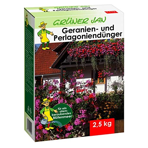 7x 2,5kg Grüner Jan Geranien- und Pelargoniendünger Zierpflanzen Blumen...