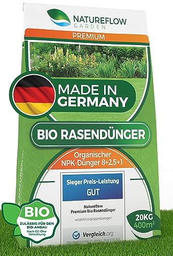 TESTSIEGER Premium Bio Rasendünger Frühjahr & Sommer 20kg aus Deutschland –...