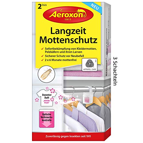 Aeroxon Mottenschutz-Hänger mit Duft - 3x2 Stück - Verlässliche, Starke und...