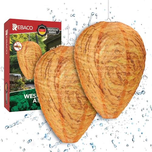 REBACO ® Wespennest Attrappe – 2er Set | Wespenabwehr | Insektenabwehr |...