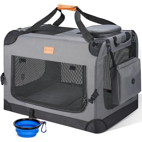 Morpilot Hundetransportbox XL 81x58x58cm, faltbar Hundebox Auto Zuhause für...