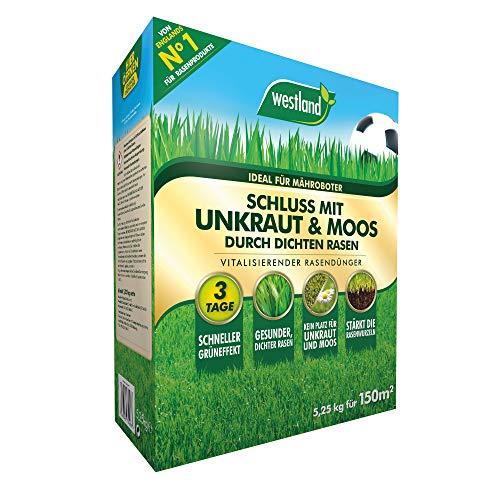 Westland Schluss mit Unkraut & Moos, 5,25 kg, 150 m² – Rasendünger für...