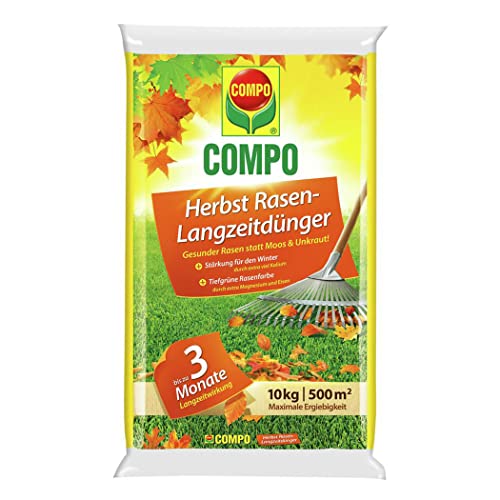 COMPO Herbst-Rasen Langzeit-Dünger, Rasendünger, 3 Monate Langzeitwirkung,...