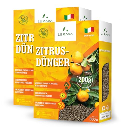 LERAVA® Zitrusdünger für alle Zitruspflanzen [Bio] - (2x800g) - Biologischer...
