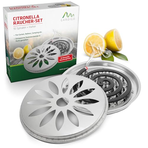 GARDIGO® Citronella-Räucherspirale Set | 10x Citronellaspirale samt...