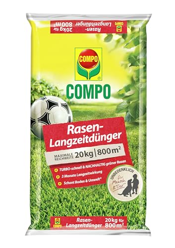 COMPO Rasendünger mit 3 Monaten Langzeitwirkung - 20kg für 800m² - Frühjahr...