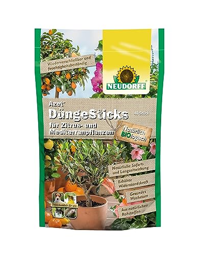 Neudorff Azet DüngeSticks für Zitrus- und Mediterranpflanzen für aromatische...