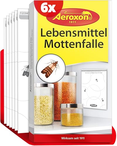 AEROXON Lebensmittelmotten Falle - Dreierpack (6 Stück) Mottenfalle...
