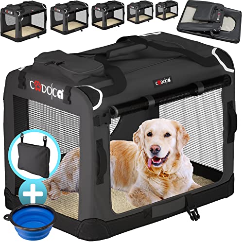 CADOCA® Hundebox Hundetransportbox faltbar robust M 60x42x44cm atmungsaktiv...