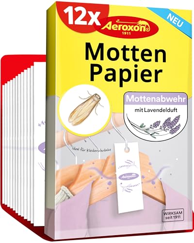 Aeroxon Mottenschutz Kleiderschrank 24 Mottenpapier - Effektiver Schutz gegen...