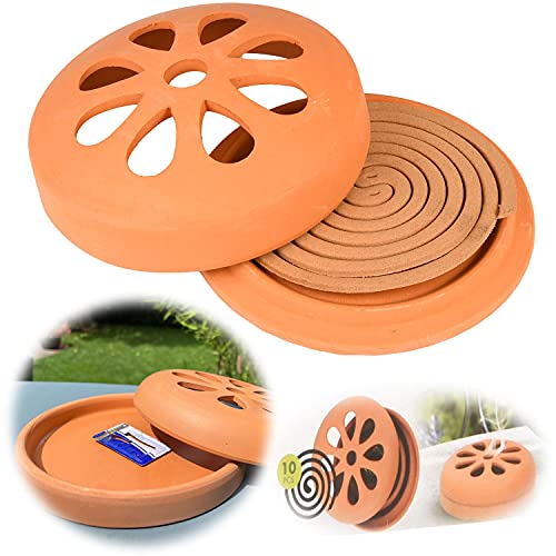 LS-LebenStil 10x Räucherspirale Tontopf Citronella - Terrakotta-Behälter -...