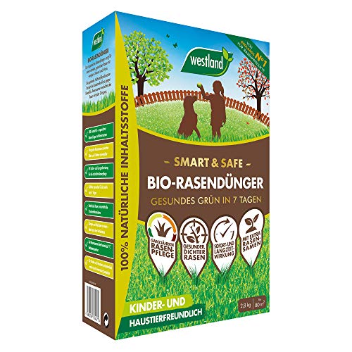 Westland Smart & Safe Bio-Rasendünger, 2,8 kg, 80 m² – Gartendünger für...