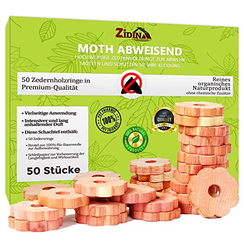 Mottenschutz für Kleiderschrank by Zidina | 50x Premium Bio Mittel gegen Motten...