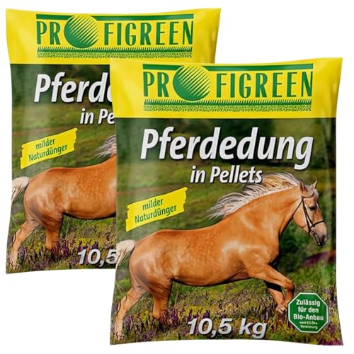 Pferdedung in Pellets 21 kg (2 x 10,5 kg) Mist Pferdemist Universal Dünger...