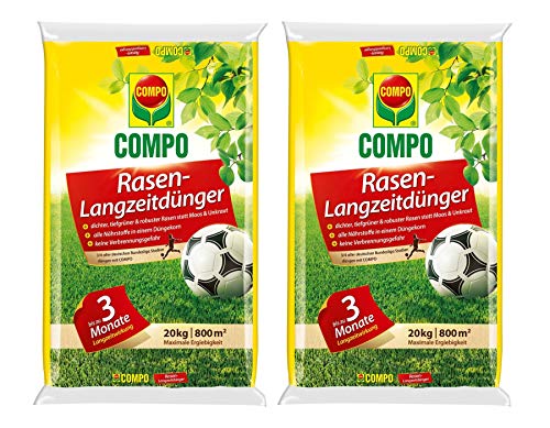 Compo Rasen-Langzeitdünger, 3 Monate Langzeitwirkung, Feingranulat, 40 kg, 1600...