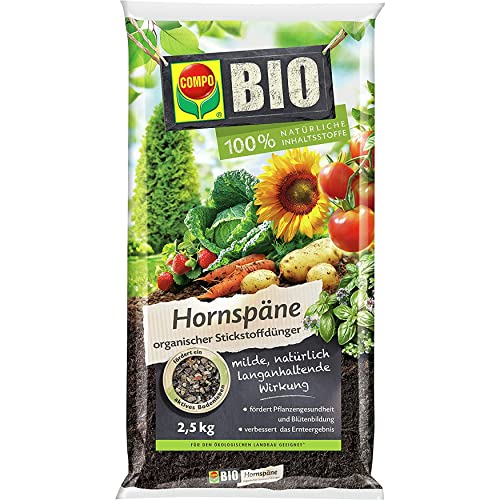 COMPO BIO Hornspäne, Hochwertiger und natürlicher Dünger mit Stickstoff,...