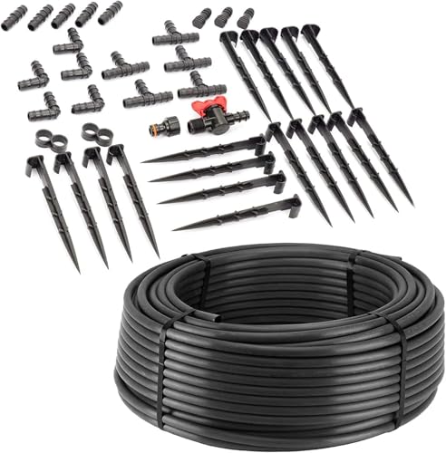 Tropfrohr 16 mm 50m (40tlg) mit Druckkompensation + Zubehör Tropfschlauch...