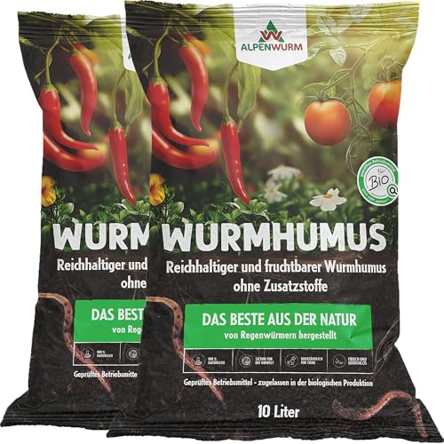 Alpenwurm Wurmhumus 20L | 100% organischer Wurmkompost
