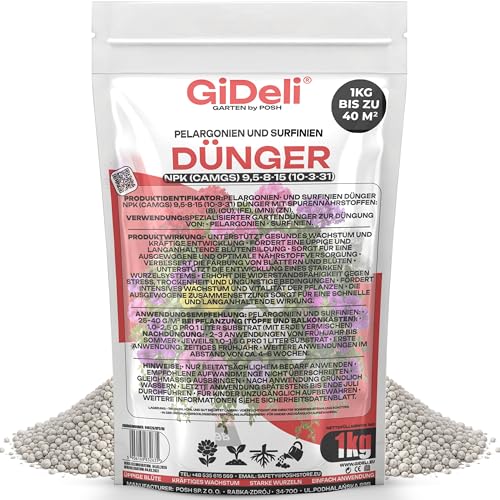 GiDeli Dünger für Pelargonien und Surfinien 1 kg - Pflanzendünger...