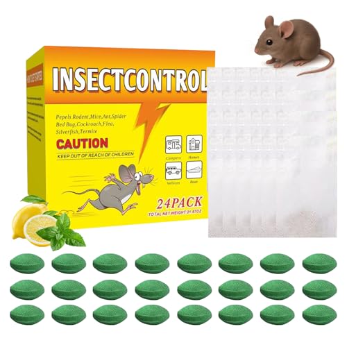 Vartegas Rattengift Extra Stark,24pcs Testsieger mit Pfefferminzöl, Mäusegift...