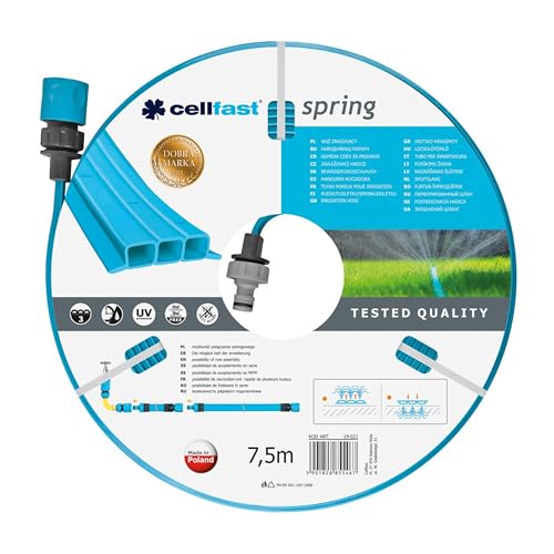 CELLFAST Gartenschlauch Sprüchschlauch Dreikanalbewässerungsschlauch Set Mit...