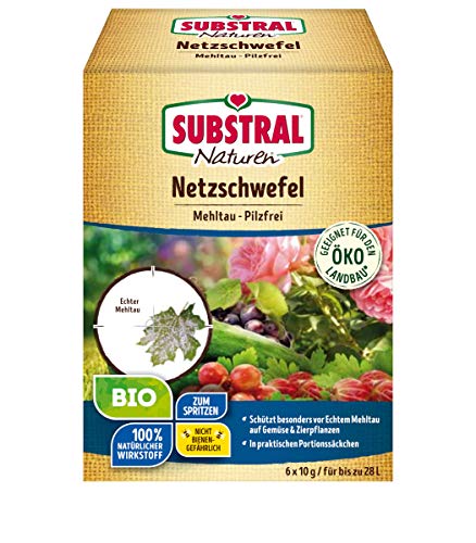 Substral Naturen Bio Netzschwefel Mehltau Pilzfrei, Biologisches Spritzpulver...