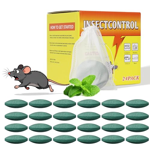 Sinlay Natürliche Rattengift mit Netz, 24 Stück Rattengift Portionsköder mit...