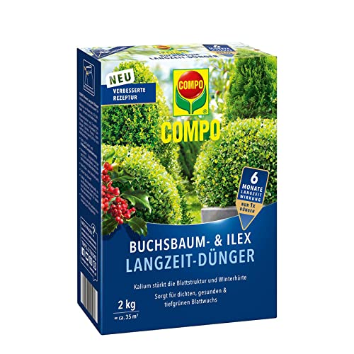 COMPO Buchsbaum- und Ilex Langzeit-Dünger, Für Buchsbäume, Stechpalmen und...