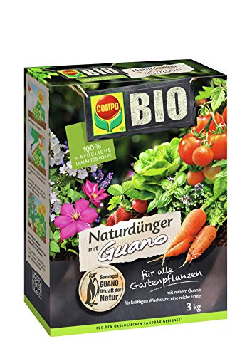 COMPO BIO Naturdünger mit Guano für alle Gartenpflanzen, 3 kg