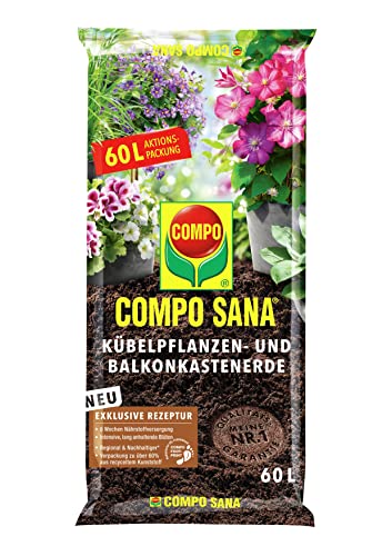 COMPO SANA® Kübelpflanzen- und Balkonkastenerde mit 8 Wochen andauernder...