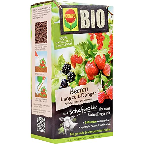 COMPO BIO Beeren Langzeit-Dünger für alle Beerenpflanzen, Kernobst und...